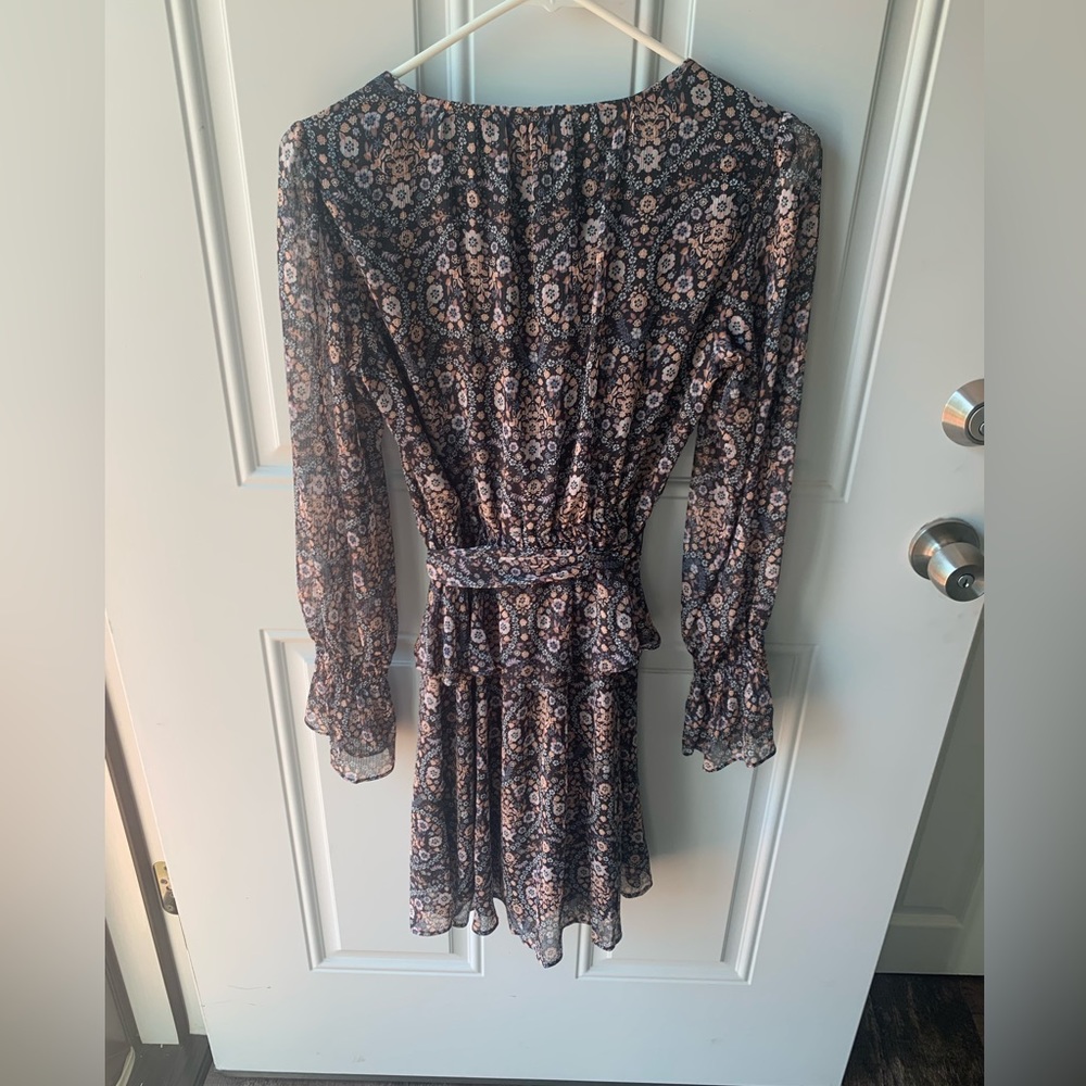 Lauren Conrad long sleeve blue & pink floral dress size XS - Picture 3 of 5